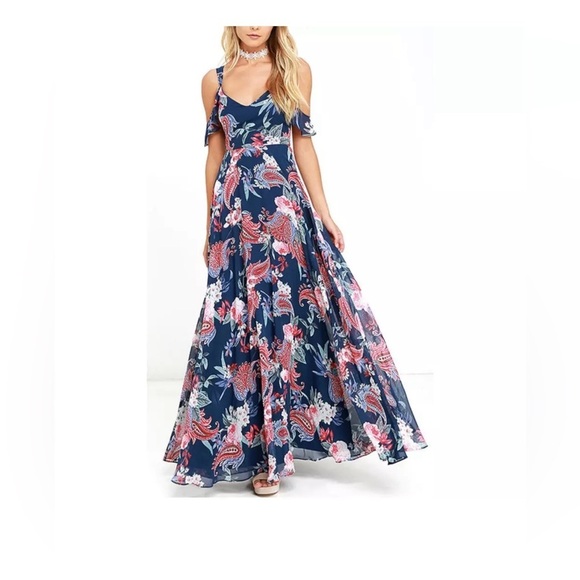 Lulus Dresses & Skirts - Lulus Floral Navy Maxi Dress